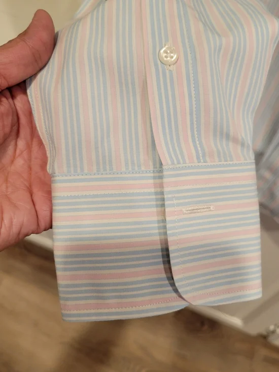 Brooks Brothers 346, size 10, White Shirt with Light Blue & Pink Stripes - Picture 5 of 5